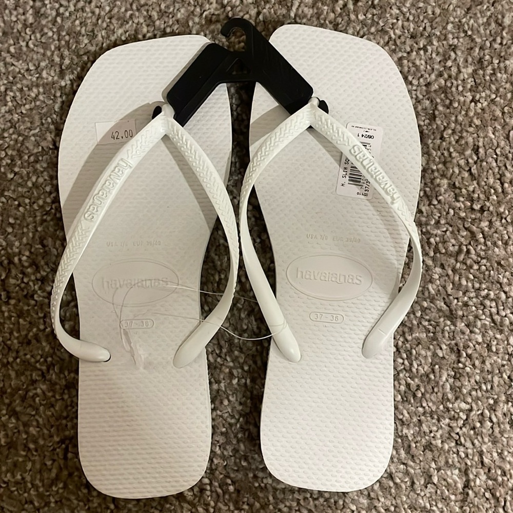 Brand New Havaianas – Slim Square in White 🤍☀️